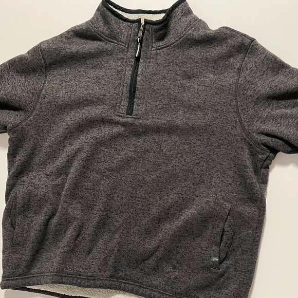 Orvis Sweater Fleece Lined Sherpa 1/4 Zip Pullover Gray Outdoor Men's size XXL - Picture 1 of 8